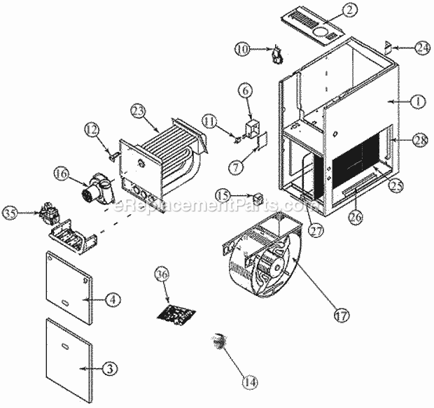 Exploded View Diagram and Parts List for UGPQ-05EAUER  Ruud Furnace