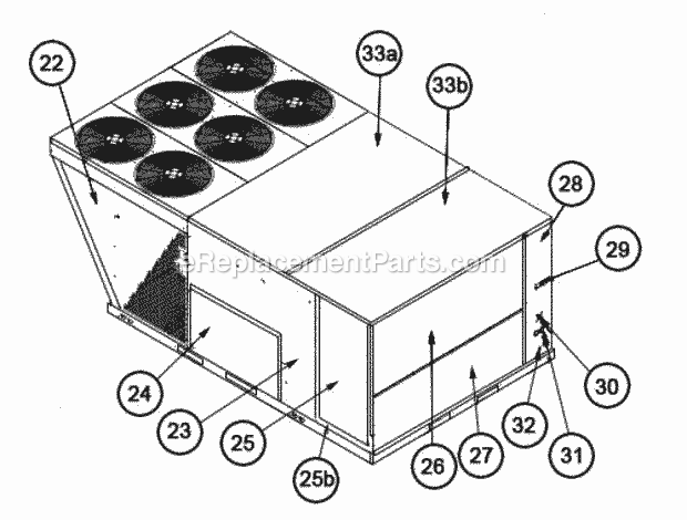 Exterior - Rear 180 Diagram and Parts List for RJNL-B180DM040ADF  Ruud Heater