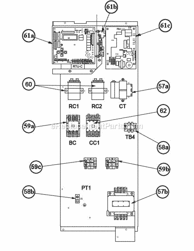 Control Box 120 Diagram and Parts List for RKHL-D180CL25E  Ruud Heater