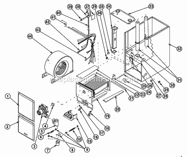 Exploded View Diagram and Parts List for UGTJ-10EZAJS  Ruud Furnace
