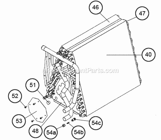 Coil Assembly - 415 Option Diagram and Parts List for RW1T06A3617NAA  Ruud Air Conditioner