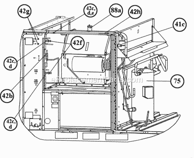 Interior - Front 120 Diagram and Parts List for RLHL-C120CM000  Ruud Air Conditioner