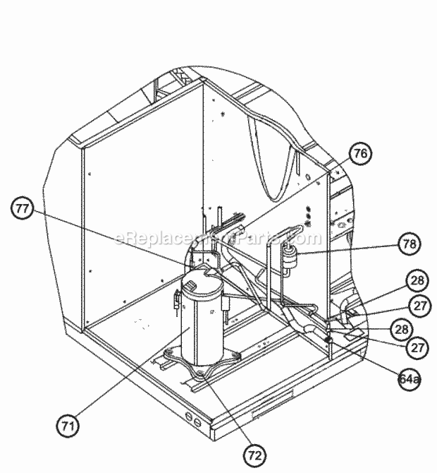 Compressor Assembly Diagram and Parts List for RRNL-B036JK08E  Ruud Heater
