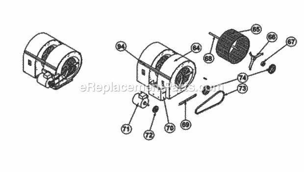Blower Assembly 180 240 Diagram and Parts List for RKMB-A090DL15EAC  Ruud Heater