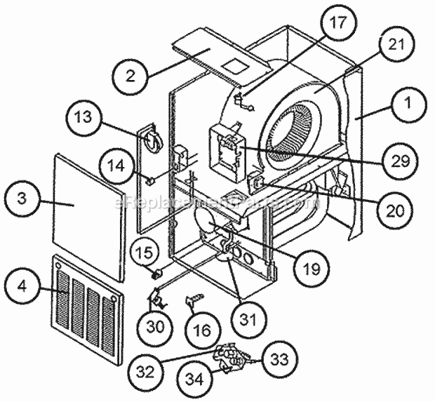 Exploded View Diagram and Parts List for UGLH-050AUER  Ruud Furnace