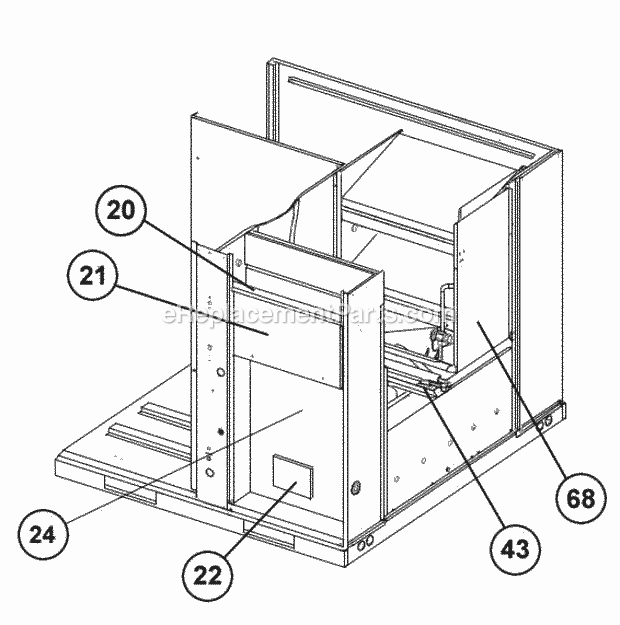 Control Access Panel Detail Diagram and Parts List for RSNL-C060CK000  Ruud Air Conditioner