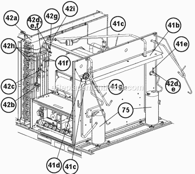 Interior - Front 120 Diagram and Parts List for RKHL-D180CL25E  Ruud Heater
