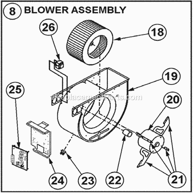 Blower Asembly Diagram and Parts List for UGPP-07NAMGR  Ruud Furnace