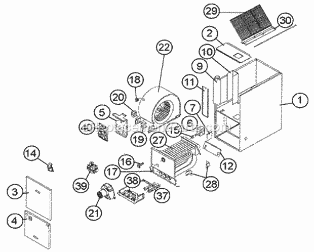 Exploded View Diagram and Parts List for UGLN-07EAMGR  Ruud Furnace
