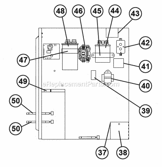 Control Panel Diagram and Parts List for RSNJ-A030JK005  Ruud Air Conditioner
