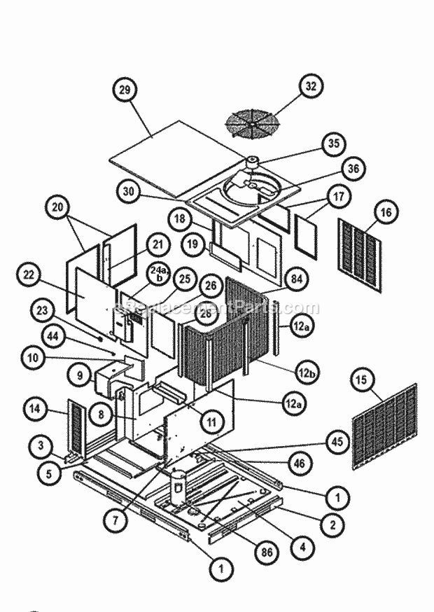 Exploded View Diagram and Parts List for RKKN-B072YM13E  Ruud Heater