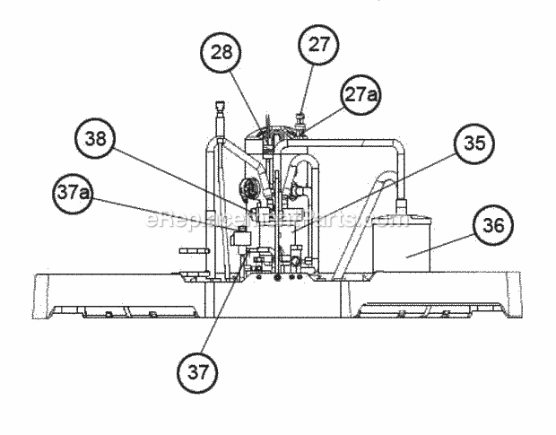Reversing Valve, Compressor - Side Diagram and Parts List for UP1760AJVCA  Ruud Heater