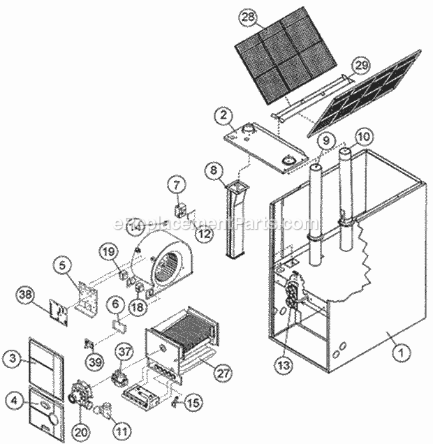 Exploded View Diagram and Parts List for UGGD-07EMCKS278  Ruud Furnace