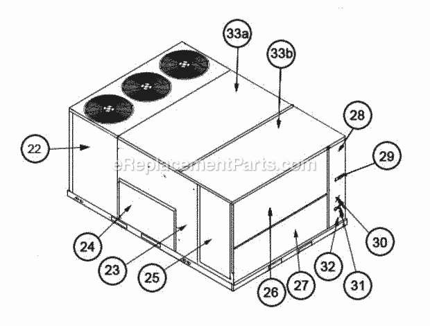 Exterior - Back 180 Diagram and Parts List for RKRL-H240DR40E  Ruud Heater