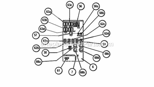 Control Board Assembly 180 240 Diagram and Parts List for RKMB-A240YL40E  Ruud Heater