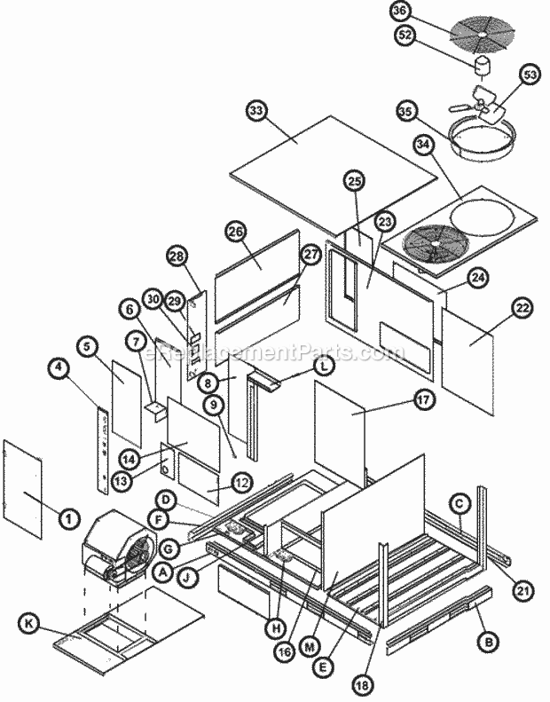 Exploded View 072-151 Diagram and Parts List for RKNL-C073YM15E  Ruud Heater