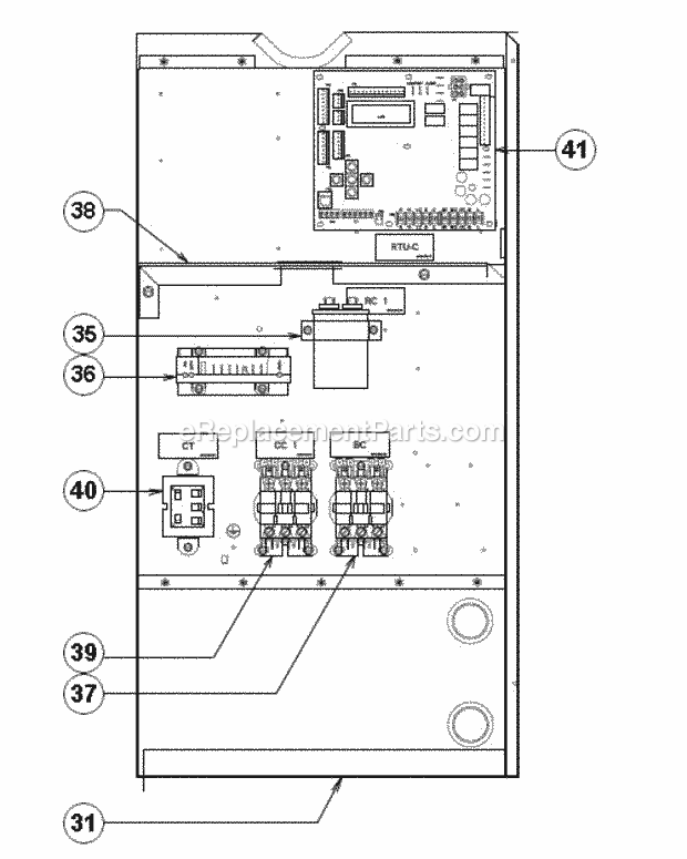 Control Box 036-060 Diagram and Parts List for RLNL-C073YL000  Ruud Air Conditioner