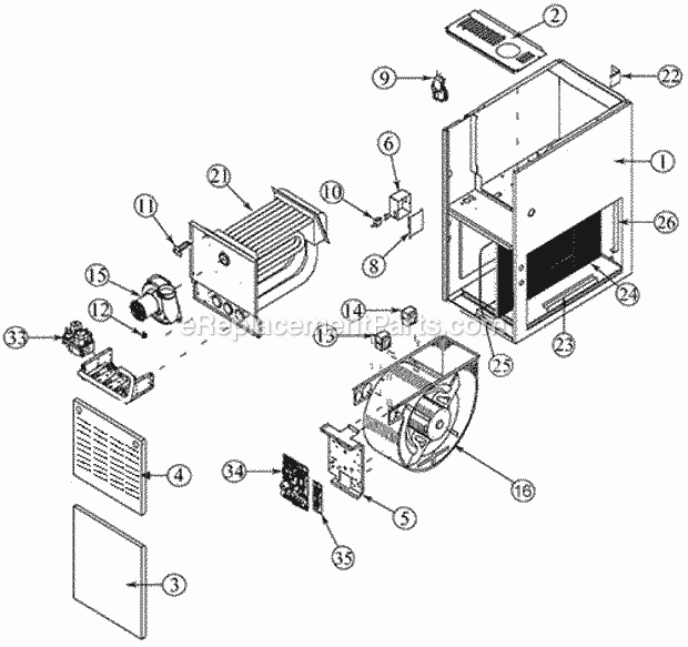 Exploded View Diagram and Parts List for UGPL-05EBMKA  Ruud Furnace