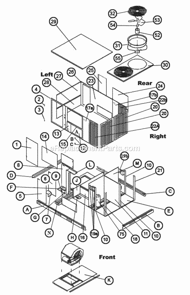 Exploded View Diagram and Parts List for RJMB-A120CL020AAB  Ruud Heater
