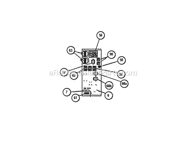 Control Board Assembly 090-150 Diagram and Parts List for RKMB-A090DL15EAC  Ruud Heater