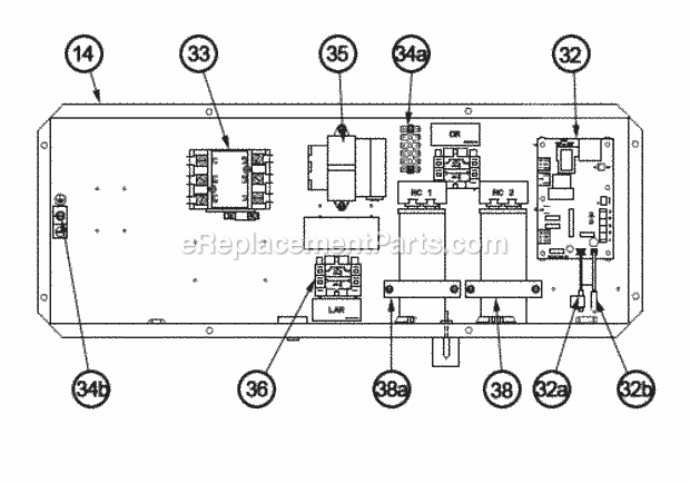Control Box Assembly - 120 Diagram and Parts List for RPWL-120CAZ  Ruud Heater