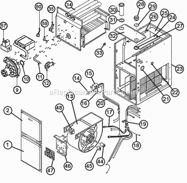 Exploded View Diagram and Parts List for 90RS04EES01278  Ruud Furnace