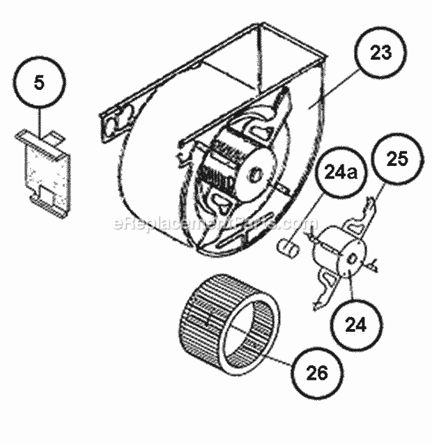 Blower Assembly Diagram and Parts List for UGLN-07EAMGR  Ruud Furnace