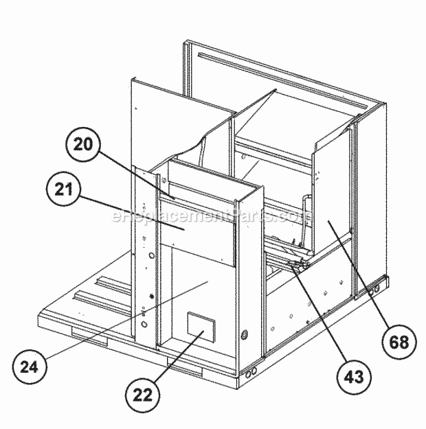 Control Access Panel Detail Diagram and Parts List for RQPL-B024JK010AUA  Ruud Heater