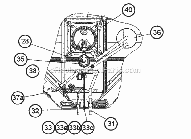 Reversing Valve, Compressor - Top Diagram and Parts List for UP2024AJVCA  Ruud Heater