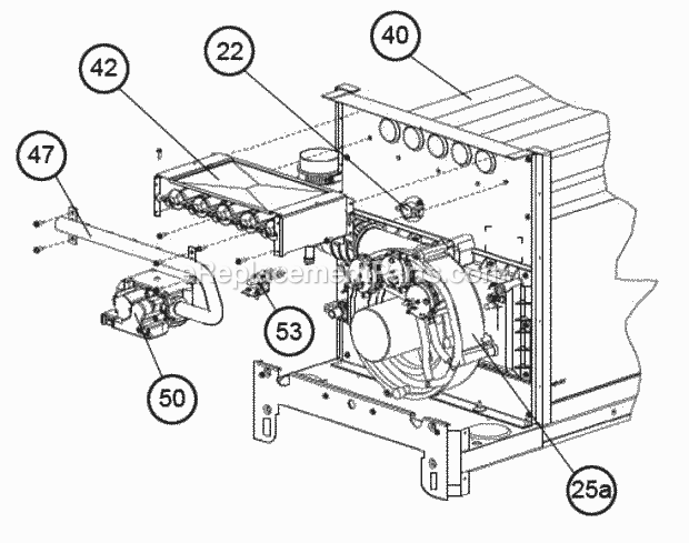 Burner-Gas Valve Diagram and Parts List for U97VA115M524USA  Ruud Furnace