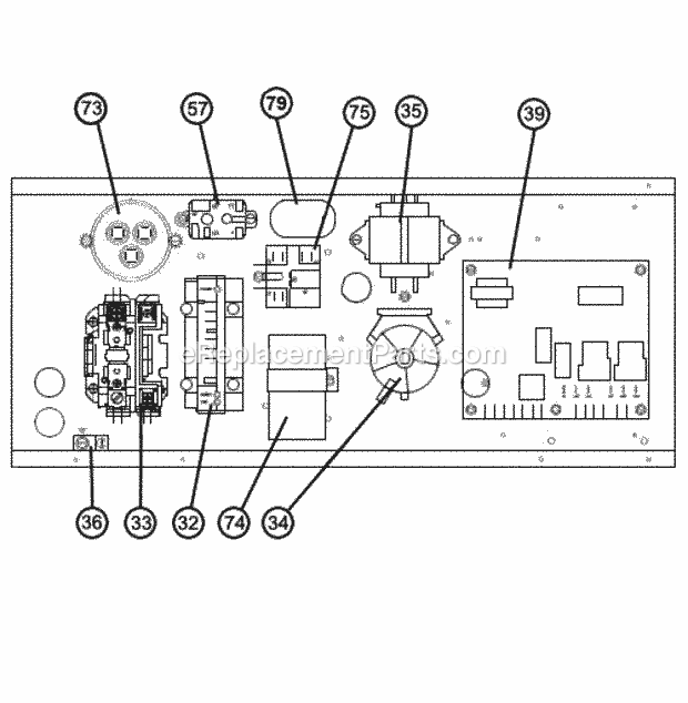 Electrical Control Box Diagram and Parts List for RRNL-B036JK08E  Ruud Heater