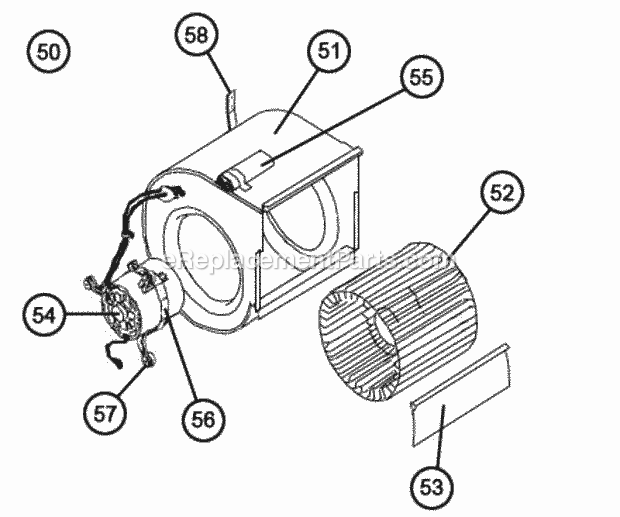 Blower Parts - Direct Drive Diagram and Parts List for RJNL-A060DK000  Ruud Heater