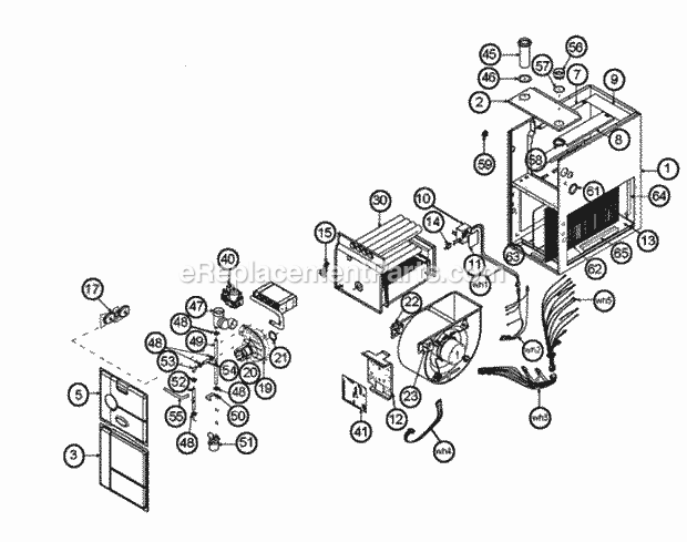 Exploded View Diagram and Parts List for RGFE-07EMCKS278  Ruud Furnace