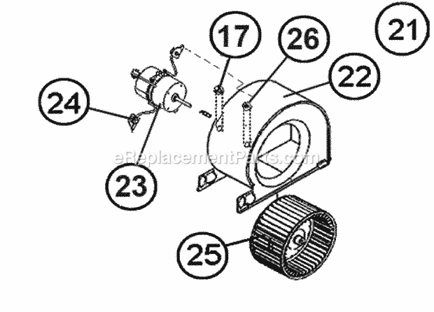 Blower Assembly Diagram and Parts List for UGGD-07EMCKS278  Ruud Furnace