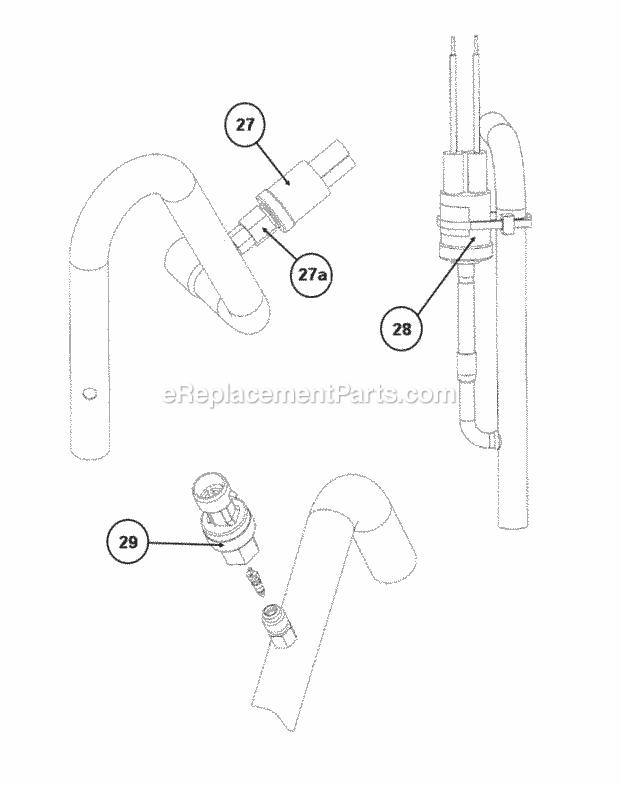 Valve Mounting Diagram and Parts List for UP2024AJVCA  Ruud Heater