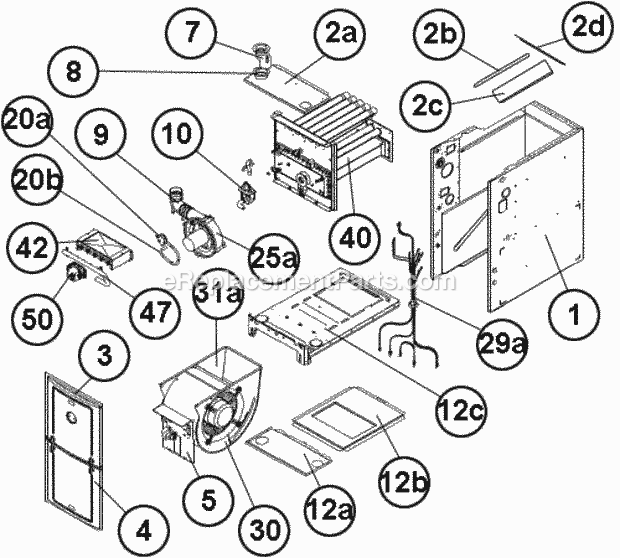 Exploded View Diagram and Parts List for R95TC1001521MSA  Ruud Furnace