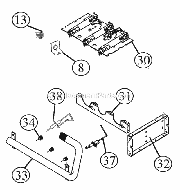 Burner Assembly Diagram and Parts List for UGPK-10EBRJR277  Ruud Furnace
