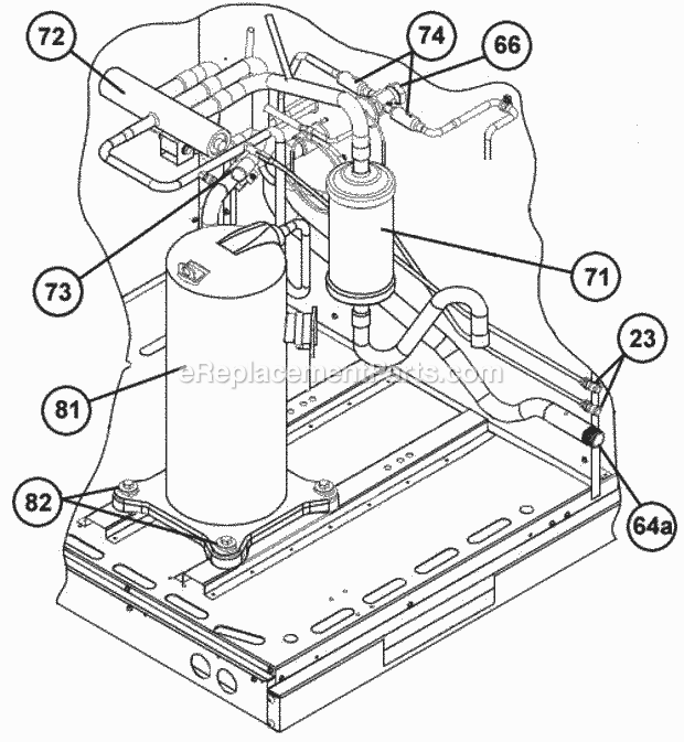 Compressor And Refrigeration Components Diagram and Parts List for RQNA-B024JK000  Ruud Heater