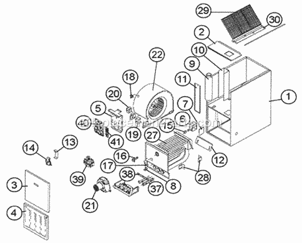Exploded View Diagram and Parts List for UGLL-05EBMKR  Ruud Furnace