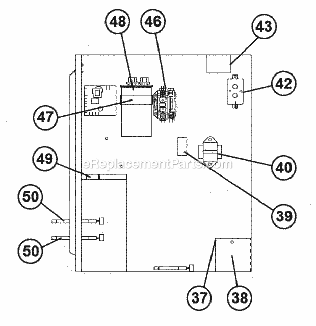 Control Panel Diagram and Parts List for RSPM-A043JK000  Ruud Air Conditioner