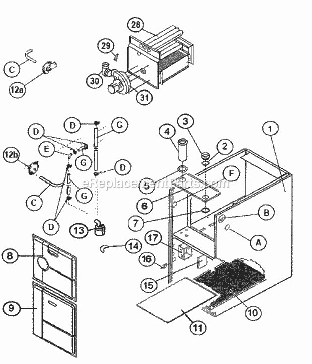 Exploded View Diagram and Parts List for UGRA-07EMAES  Ruud Furnace