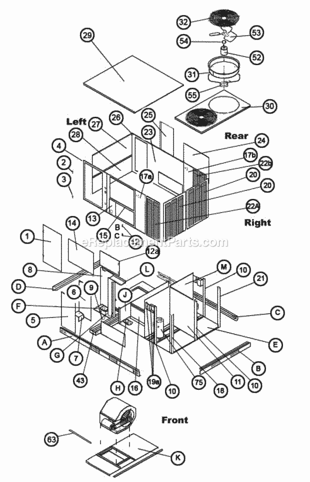 Exploded View Diagram and Parts List for RJKB-A090DL020949  Ruud Heater