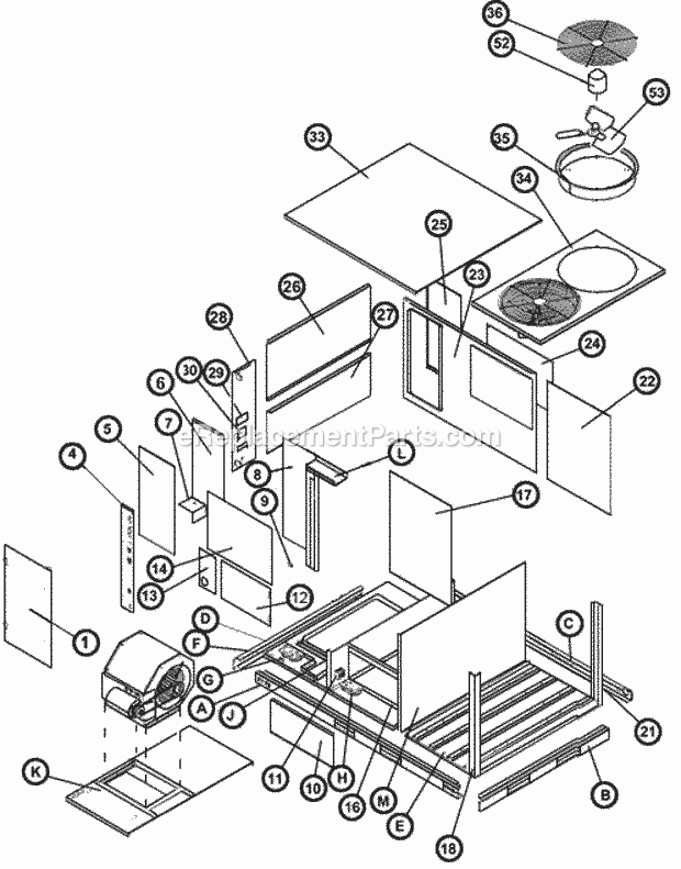Exploded View 090-151 Diagram and Parts List for RLNL-G060CL024  Ruud Air Conditioner