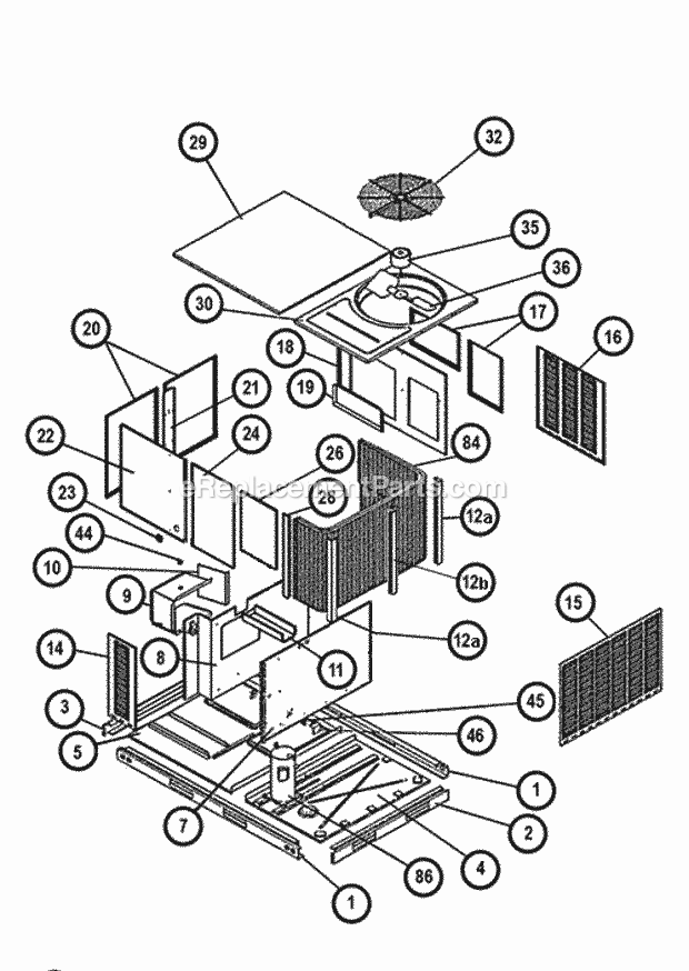 Exploded View Diagram and Parts List for RLKN-B072YM000  Ruud Air Conditioner