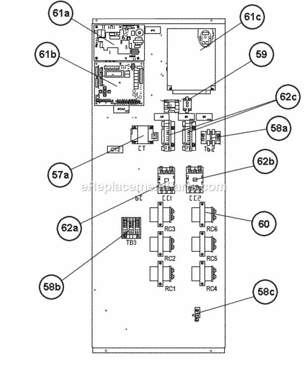 Control Box 180-240 Diagram and Parts List for RKRL-H240DR40E  Ruud Heater