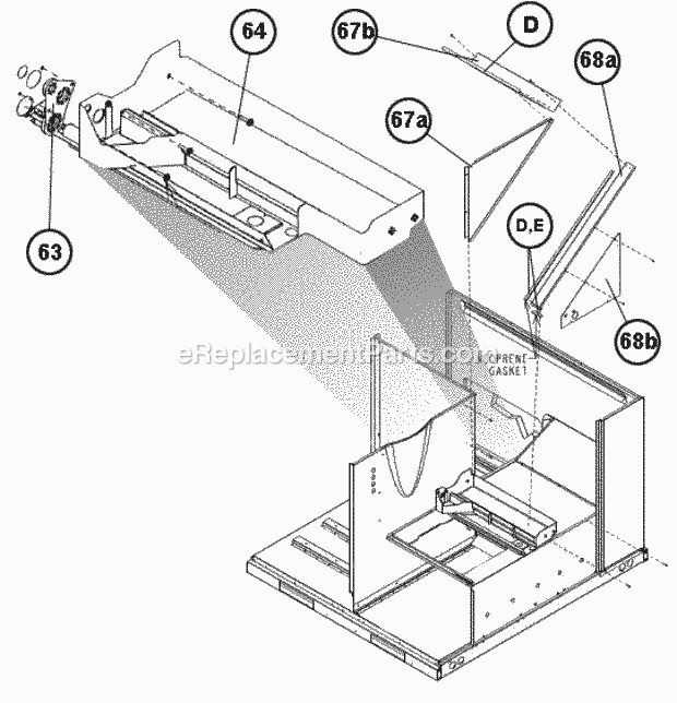 Coil Frames, Drainpan Diagram and Parts List for RGEA14036AJD081AA  Ruud Heater