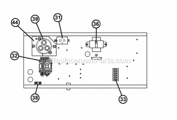 Control Box Assembly Diagram and Parts List for RSNA-C048CK000  Ruud Air Conditioner