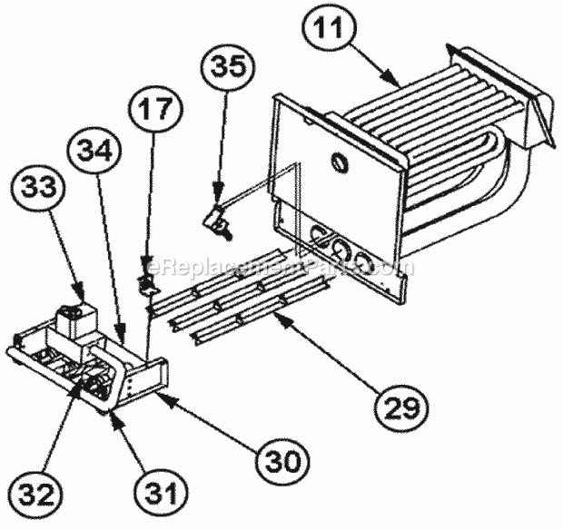 Heat Exchanger Assembly Diagram and Parts List for 80PJ10ECR01  Ruud Furnace