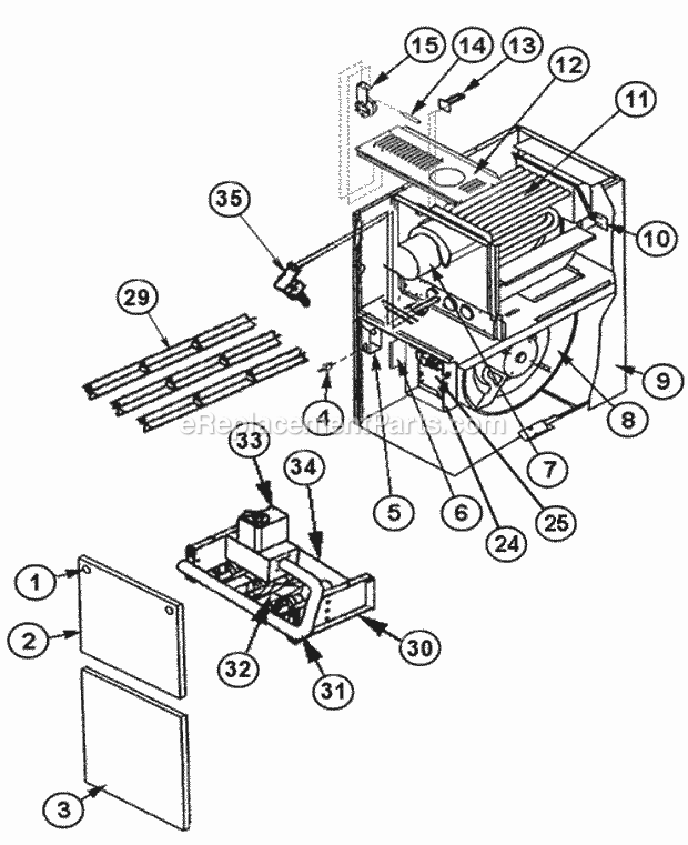 Exploded View Diagram and Parts List for RGPT-07NBRQR  Ruud Furnace