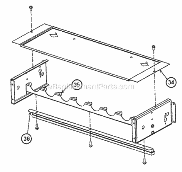 Burner Assembly Supports Diagram and Parts List for RGJF-10EZCMS278  Ruud Furnace
